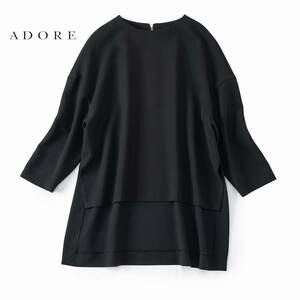 美品★ADOREアドーア★38size/9-11号★ブラウス黒X117