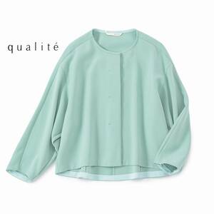 美品★素敵427★qualiteカリテ★38size/9号★ジャケットZ003