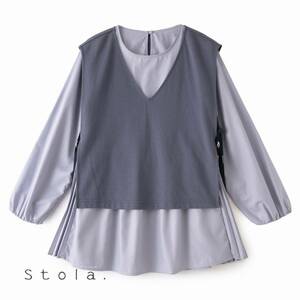 美品★ストラStola.★38size/9-11号★ブラウス・ベストZ031