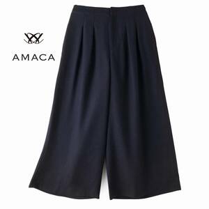 美品★エポカ・アマカ★36size/7号★パンツ濃紺Z056