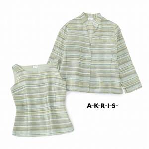 美品★Akrisアクリス30万★US6size/11号★ジャケット・ブラウスセットZ173