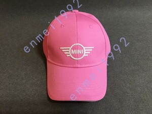 BMW///MINI用★スポーツ コットンツイル 帽子 自動車 刺繍ロゴ付き フリーサイズ ピンク CAP 野球帽 調節可能 新品未使用