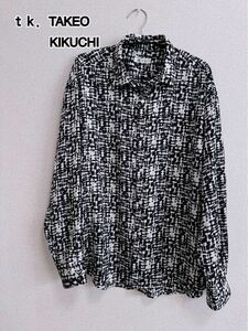 【美品】tk.TAKEO KIKUCHI 総柄シャツ　M オシャレ