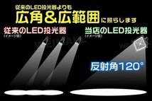 【1年保証】LED 薄型 投光器 20W 昼光色 6000K PSE取得 IP65 広範囲 コンセント付き ライト 照明 作業灯 ワークライト 集魚灯 黒_画像6