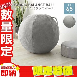 【限定セール】新品 ファブリック バランスボール 65cm おしゃれ 空気入れ付き ヨガ 体幹 エクササイズ 筋トレ ダイエット テレワーク