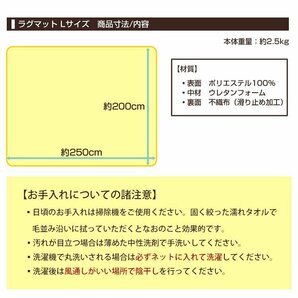 【限定セール】ラグ カーペット ラグマット Lサイズ 200x250cm 3畳 厚手 床暖房 低反発 絨毯 北欧 リビングマット 滑り止め ダークグレーの画像9