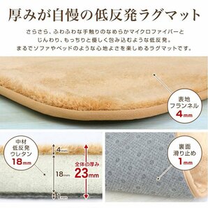 【限定セール】ラグ カーペット ラグマット Lサイズ 200x250cm 極厚23mm 3.2畳 床暖房 抗菌 防ダニ 低反発 絨毯 リビング マット 緑の画像2