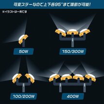 【6台セット】1年保証 新品 薄型 LED投光器 100W 昼光色 6000K PSE認証 IP65 3ｍコード 高輝度 作業灯 防犯 ワーク サーチ ワークライト_画像6