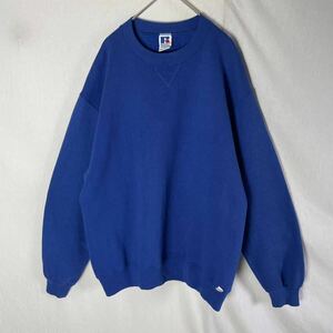 90's RUSSELL APPAREL アメリカ製　スウェットシャツトレーナー　古着　Lサイズ　ブルー　ヴィンテージ 