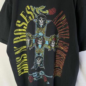 GUNS N' ROSES 半袖プリントTシャツ 古着 Lサイズ ブラック バンドTシャツの画像2