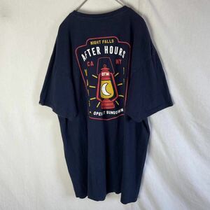 VANS 半袖プリントTシャツ　古着　Lサイズ　ネイビー　バックプリント