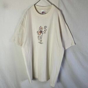 90's アンビル　半袖Tシャツ 古着　XLサイズ　クリーム色　ヴィンテージ 