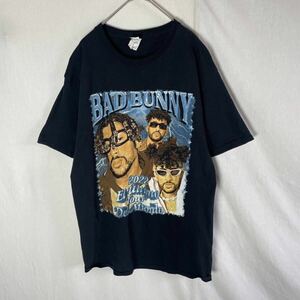 フルーツオブザルーム　半袖プリントTシャツ　古着　Mサイズ　ブラック　BAD BUNNY 