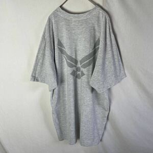 00'sUSAF UNICOR 半袖プリントTシャツ　リフレクター　古着　XLサイズ　ライトグレー