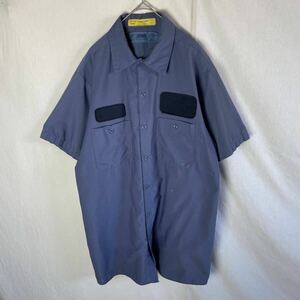 cintas 半袖ワークシャツ　古着　Lサイズ　ブルー　WORKWEAR