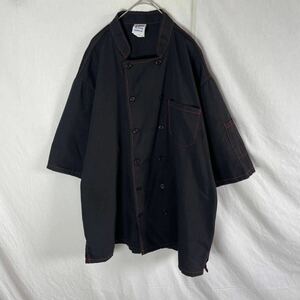 HPI 半袖コックシャツ　古着　　Lサイズ　WORKWEAR ブラック　ユニセックス