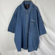 wrangler 半袖デニムシャツ　古着　XLサイズ　ブルー　WORKWEAR_画像1