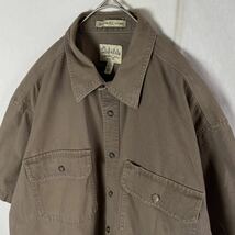 cabela's 半袖ワークシャツ　古着　Lサイズ　ブラウン　WORKWEAR_画像2