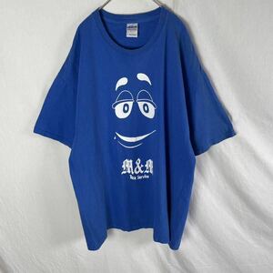 ギルダン　半袖プリントTシャツ　古着　XLサイズ　ブルー　