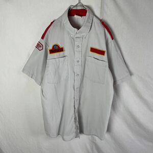 AWANA 半袖ワークシャツ　古着　Lサイズ　ライトグレー　WORKWEAR