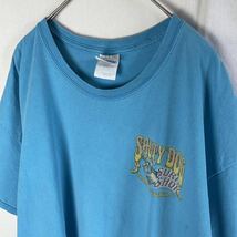 ギルダン　半袖プリントTシャツ　古着　XLサイズ　ライトブルー_画像4