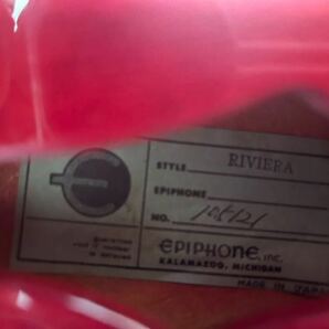 希少銘機 Epiphone Japan Riviera Cherry Red 1978~80年 日本製 マツモク製 ブルーラベル期 セミアコ/ハードケース付の画像10