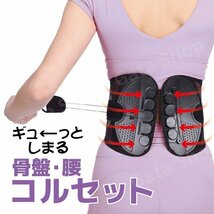 コルセット XXL 大きめ 姿勢矯正 腰痛ベルト 腰サポーター 骨盤ベルト 姿勢改善 腰痛 楽 簡単 ワイヤー 腰痛解消 ダイエット 健康 女性 男_画像1