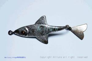 FRED ARBOGAST AKRON OH.USA #3 glass eyes(4375-129)VINTAGE RARE METAL LURE, 希少蒐集家向けヴィンテージメタルルアー、オールドルアー