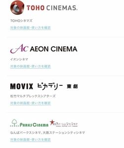 U-NEXTポイント交換映画チケット1名分 TOHO CINEMAS AEON CINEMA MOVIX(1500円相当) 12時間以内に通知