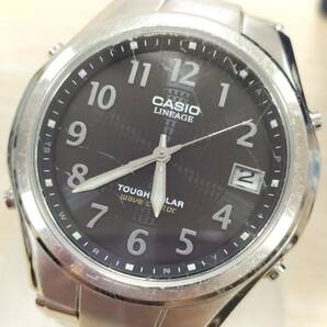 カシオ CASIO リニエージ LINEAGE LIW-120 腕時計 3針 黒文字盤 デイト タフソーラー 稼働品【18427の画像1