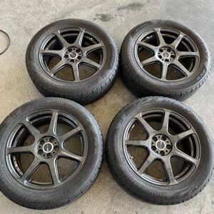 美品 WORK EMONON 17×7J +47 PCD100 5H BRIDGESTONE PlayZ PXⅡ 225/55R17 ワーク エモーション 17インチ 4本セット