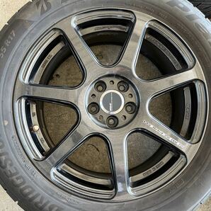 美品 WORK EMONON 17×7J +47 PCD100 5H BRIDGESTONE PlayZ PXⅡ 225/55R17 ワーク エモーション 17インチ 4本セットの画像2