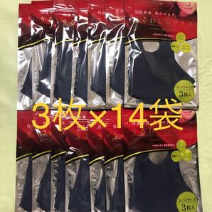 送料無料#新品#3枚×14セット うるわしのマスク ふつう 洗える 立体 ネイビ－ 42枚の画像1