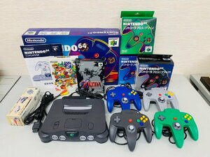 NINTENDO64 本体/コントローラー 4点/ソフト 2点 マリオパーティー ゼルダの伝説 時のオカリナ/ステレオAVケーブル LONG/任天堂 ゲーム