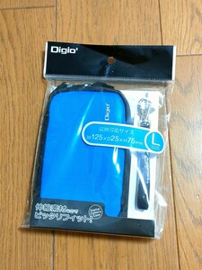 ◆送料無料◆デジカメケース★Lサイズ ウェットスーツのような水に強く伸縮性/クッション性の高い合成ゴム素材 ダブルファスナー DCC-058BL