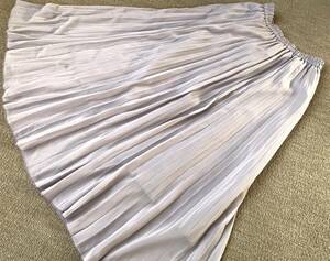 321 chiffon long pleated skirt light purple 