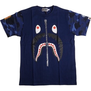 A BATHING APE ア ベイシング エイプ Shark Tee Navy Tシャツ 紺 Size 【M】 【新古品・未使用品】 20791588