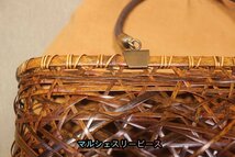 自然竹の編み上げ カゴバック　 手作りバスケット　可愛い買い物カゴ_画像5