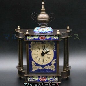置き時計 西洋時計 トレロ 機械時計 美術品 景泰藍 新品未使用 ゼンマイ式 工芸品Y38026の画像1