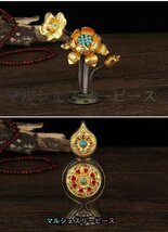 チベット 密教 密宗 法器 唐密 真言宗 蓮花細工 常花 2点セット 蔵式 供仏 護符 開運 風水 お守り 厄除け 装飾 置物 賞物 収蔵_画像6