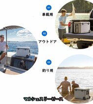 クーラーボックス 釣り用 大容量 大型45L 頑丈 防水 サイドハンドル キャスター付 釣り 保冷力 水栓付き ネイビー_画像7