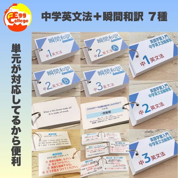 中学英文法+瞬間和訳カード 中学英語 定期テスト 速読 英文解釈 英文読解