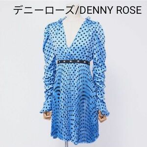 デニーローズ/DENNY ROSE ミニ ワンピース 長袖 Vネック プリーツ