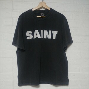 SAINT MICHAEL セント マイケル 23AW SS TEE/S N T/BLACK USED加工Tシャツ 黒 ブラック Tシャツ プリント M size TEE