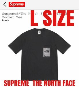 【新品 Lサイズ】Supreme North Face Pocket Tee シュプリーム Tシャツ 黒 Logo Tee
