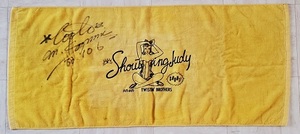 [. mountain one sea with autograph ]80*s.. car uto/ SHOUT towel *. mountain one sea shop cool s/ COOLS