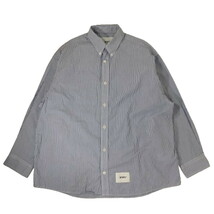 Wtaps ダブルタップス シャツ ストライプ BD 03 LS COTTON BROADCLOTH TEXTILE PROTECT 232GWDT-SHM03 青 紺 白 02 M_画像1