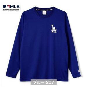 MLB ロサンゼルス・ドジャース 長袖 Tシャツ ロンT メッシュ 速乾 ドライ ブルー Mサイズ 大谷翔平 山本由伸の画像1