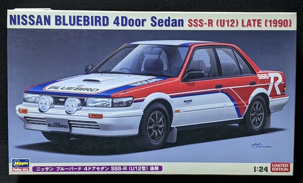 即決/送料込み！ハセガワ 1/24 ニッサン ブルーバード 4ドアセダン SSS-R U12型 後期 1990 ラリー仕様 未組立てプラモデル★究極のU12ブル