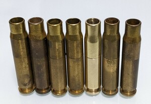 MGC Cal.223(9.5×45)CP-BLKカートリッジ 発火済み7発(たぶん2発は未発火)★ABS M-16用カート★MGC M16 モデルガン カートリッジ ジャンク